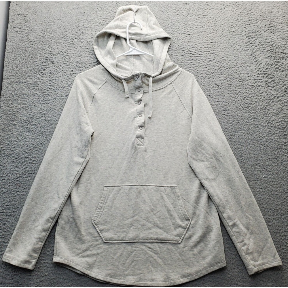 Thread & Supply Hoodie Mens Medium Gray Acrylic Stretch Long Sleeve‎ Pullover